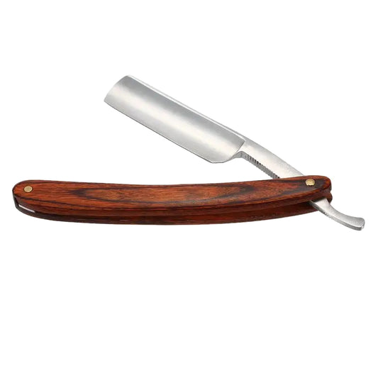 Folding Straight Razor with Pearwood Handle