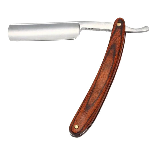 Folding Straight Razor with Pearwood Handle